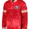 San Francisco 49ers Midfield Scarlet Red Satin Jacket