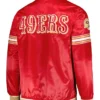 San Francisco 49ers Midfield Scarlet Red Satin Jacket Back