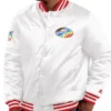 San Francisco 49ers Pride White Satin Varsity Jacket