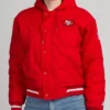 San Francisco 49ers Red Cropped Hooded Jacket