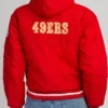 San Francisco 49ers Red Cropped Hooded Jacket Back