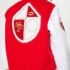 San Francisco 49ers Red and White Varsity Jacket Back