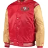 San Francisco 49ers Scarlet and Gold Satin Varsity Jacket