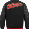 San Francisco 49ers Script Tail Classic Black Varsity Jacket Back