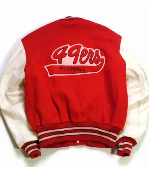San Francisco 49ers Super Bowl Wool Varsity Jacket Back