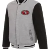 San Francisco 49ers Varsity Gray and Black Wool Jacket