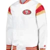 San Francisco 49ers White Varsity Satin Jacket