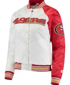 San Francisco 49ers White and Red Hometown Satin Jacket