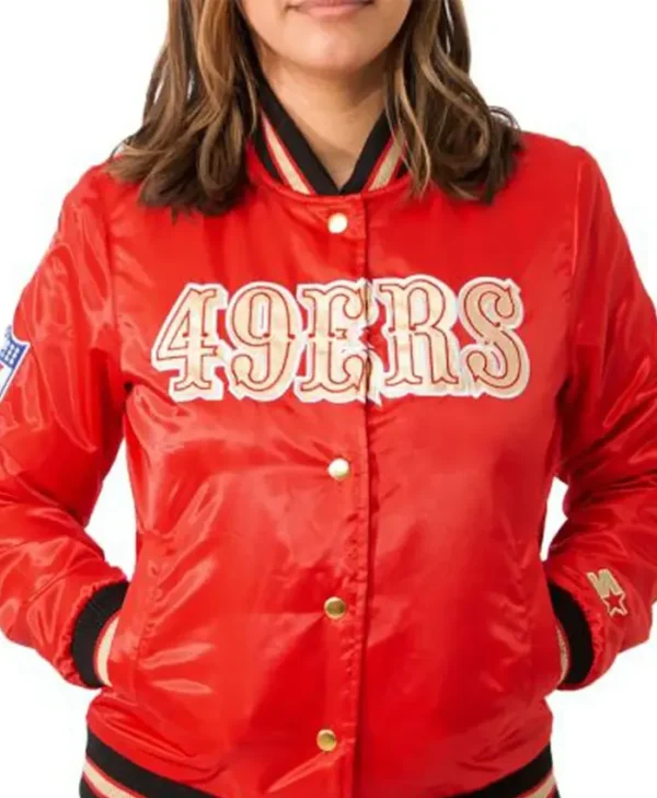 San Francisco 49ers Women’s Starter Satin Varsity Jacket