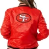 San Francisco 49ers Women’s Starter Satin Varsity Jacket Back