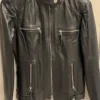 Sara Women Black Leather Biker Jacket