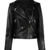 Sarah Women Moto Black Leather Jacket