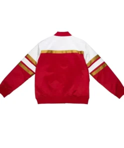 Script San Francisco 49ers Satin Varsity Jacket Back