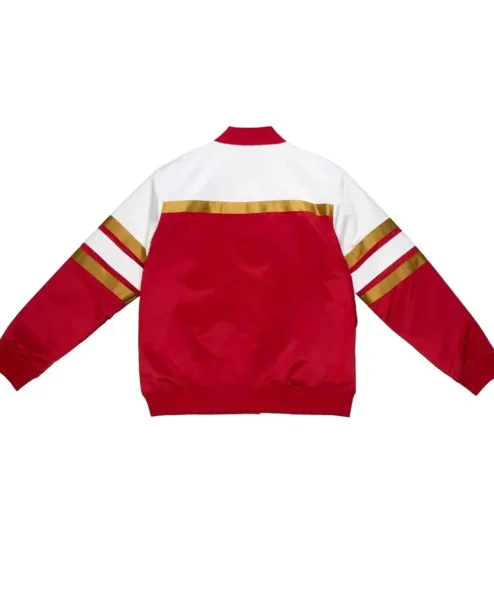 Script San Francisco 49ers Satin Varsity Jacket Back