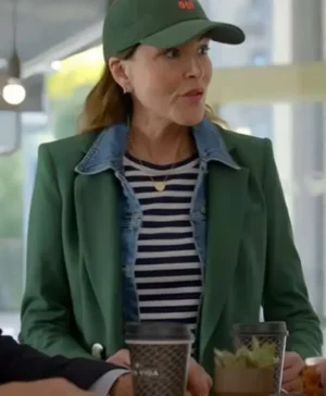 Shrinking S02 Christa Miller Green Blazer For Sale