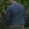 Shrinking Sean Blue Cotton Trucker Jacket Back