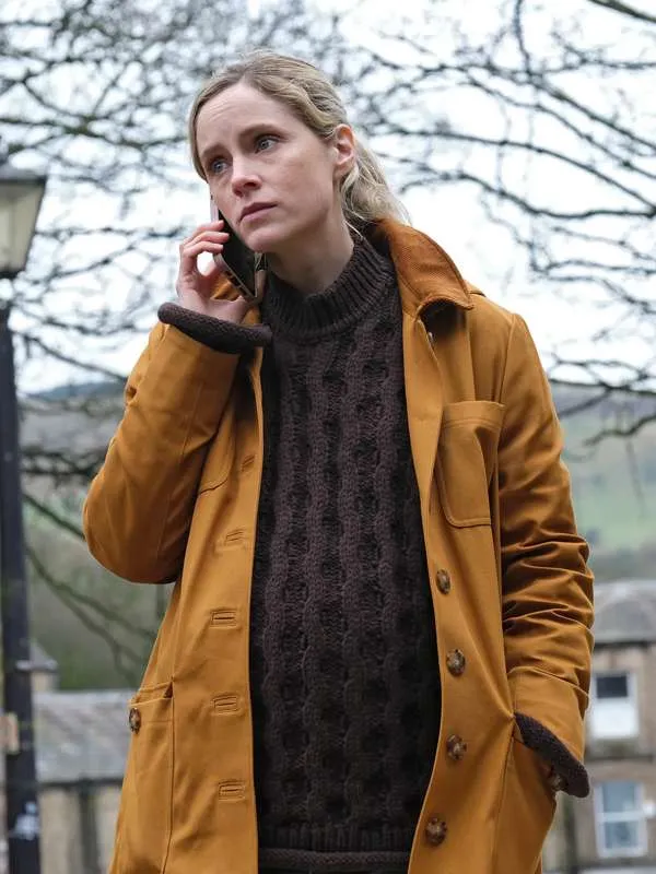 Sophie Rundle After the Flood 2024 Brown Hooded Coat