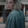 Sophie Turner Joan Series 2024 Blue Jacket Back