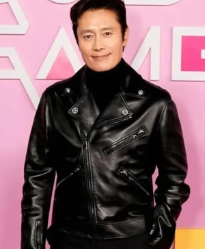 Squid Game S02 Lee Byung-hun Black Leather Jacket For Men