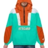 Stegaro Orange And Green Hooded Jacket