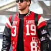 Super Bowl 2024 49ers Kyle Juszczyk Red Varsity Jacket