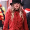 Taylor Swift Chiefs Game Red Fur Coat