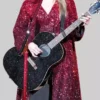 Taylor Swift Red And Black Sequin Coat