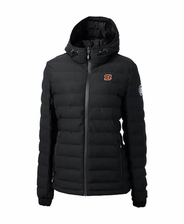 Team Cincinnati Bengals Zip Black Puffer Jacket