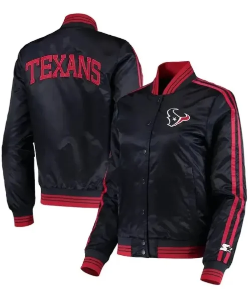 Team Houston Texans Satin Varsity Jacket
