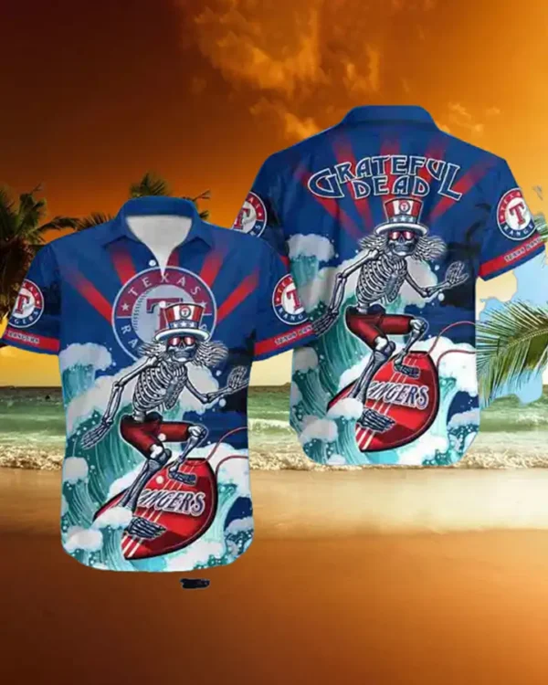 Texas Rangers Grateful Dead Hawaiian Shirt