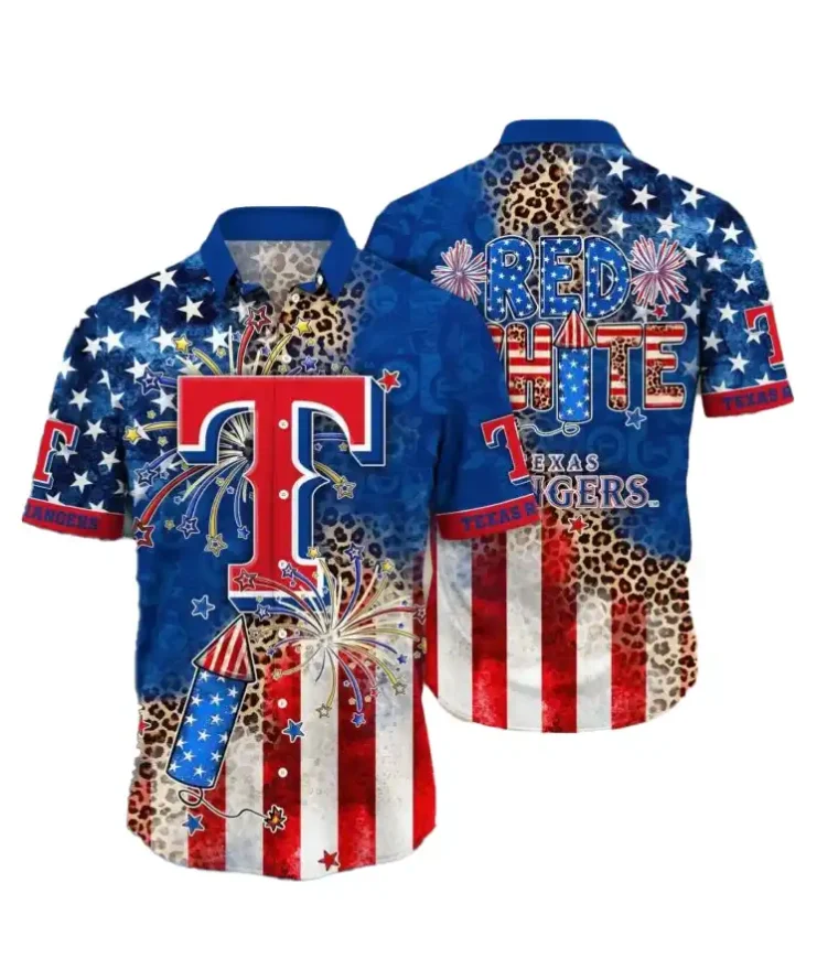 Texas Rangers Independence Day Hawaiian Shirt