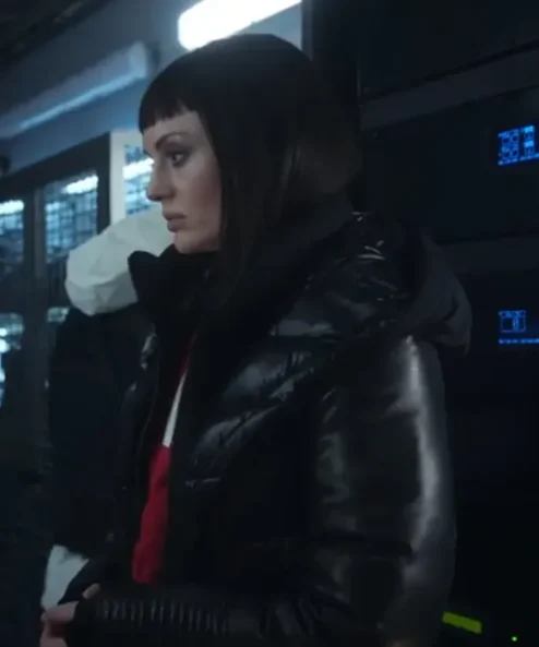 The Recruit Max Meladze Black Puffer Hooded Coat For Sale