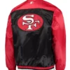 The Tradition II San Francisco 49ers Black and Red Satin Jacket Back
