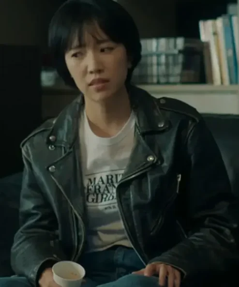 The Trunk Si-Jeong Black Biker Leather Jacket