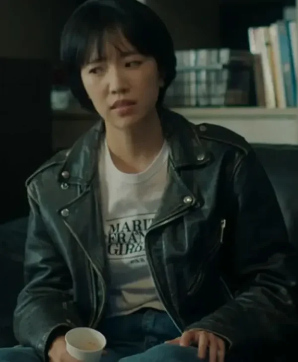 The Trunk Si-Jeong Black Biker Leather Jacket