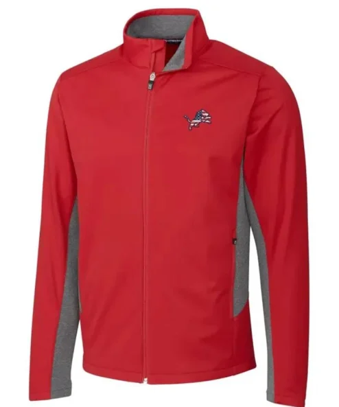 Udale Detroit Lions Red Full-Zip Track Jacket
