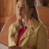 Virgin River S06 Sarah Dugdale Yellow Leather Jacket For Sale