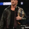 WWE RAW Logan Paul Black and Maroon Leather Jacket