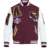 Washington Commanders Mashup White And Maroon Varsity Jacket