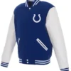 Wyatt Indianapolis Colts Blue and White Varsity Jacket