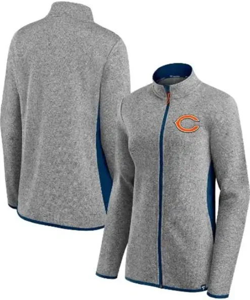 Zoey Chicago Bears Grey Full-Zip Track Jacket