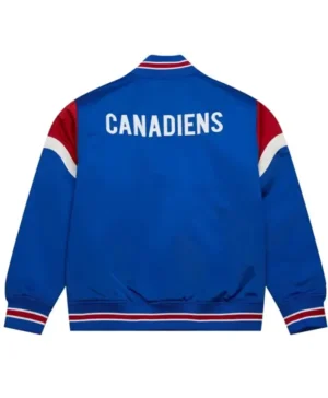 Aileen Montreal Canadiens Heavyweight Royal Satin Varsity Jacket For Men