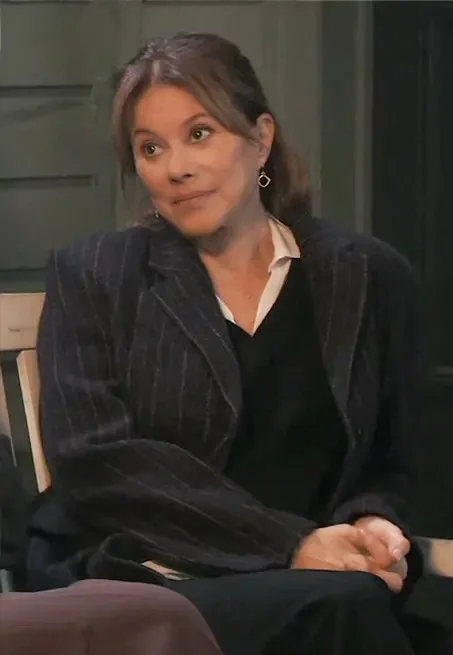 Alexis Davis General Hospital Black Wool Coat