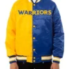 Antonia Warriors Blue And Yellow Full Snap Satin Varsity Jacket