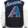 Arizona Diamondbacks Black And White Wool Varsity Jacket Back