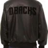 Arizona Diamondbacks Black Bomber Leather Jacket Back