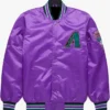 Arizona Diamondbacks Purple Satin Full Snap Varsity Jacket
