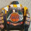 Armstrong Los Angeles Lakers Vintage Bomber Leather Jacket Back
