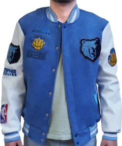 Ashtyn Haley Memphis Grizzlies Blue And White Varsity Jacket