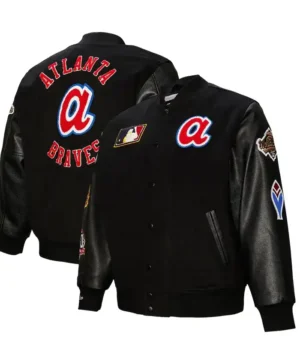 Atlanta Braves Black Wool Varsity Jacket